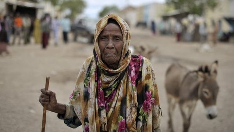 a Somali woman in Hudur on May 7, 2014 two months after the town was liberated from Al-Qaeda-linked Shebab rebels by the Ethiopian contingent of the African Union Mission in Somalia.