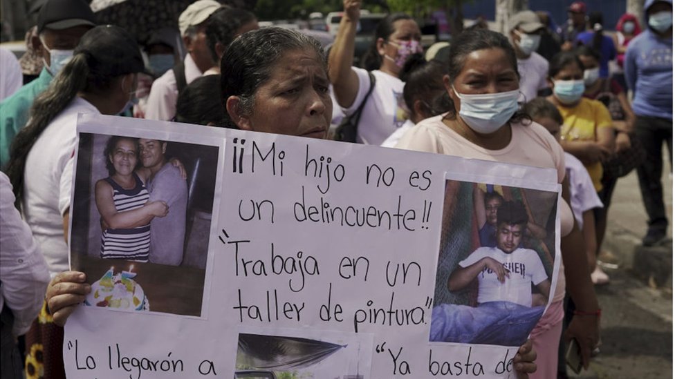 Protesta contra regimen de excepcion en El Salvador