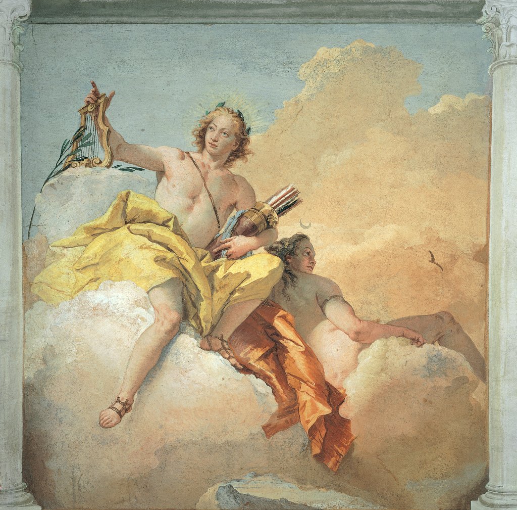 "Apolo y Diana", de Tiepolo Giambattista, 1757 - 1757, fresco del siglo XVIII.