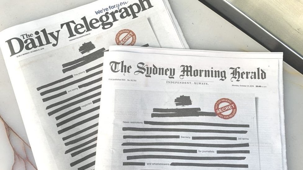 كبريات الصحف الأسترالية سودّت أُوليات صفحاتها اليوم الاثنين