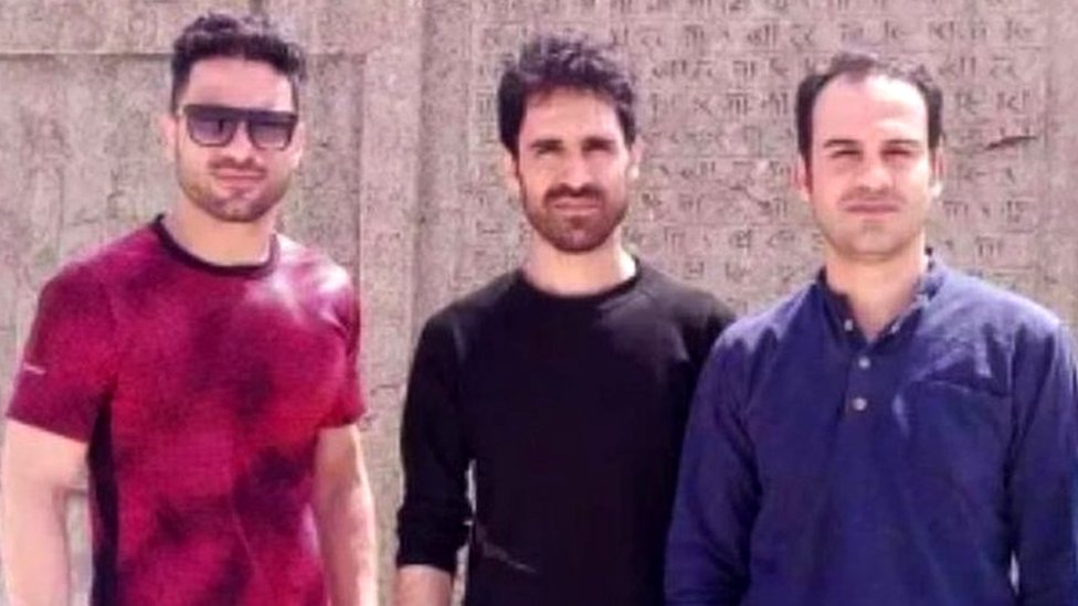 A photo of brothers Navid, Vahid and Habib Afkari (left to right)