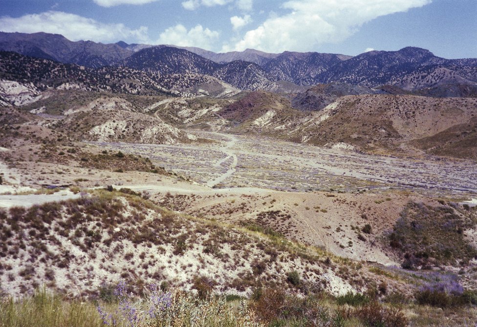 Вид на пейзаж в Афганистане в 1988 году