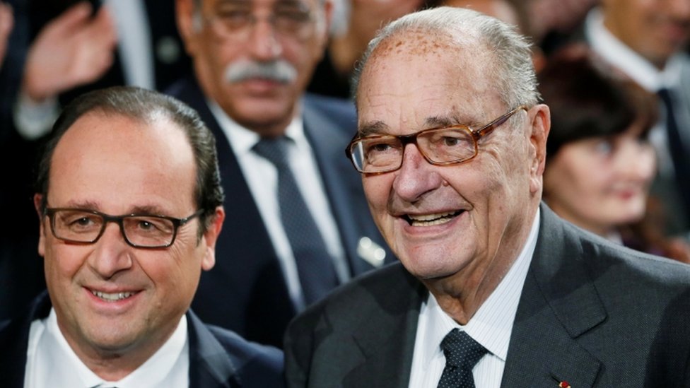 Ширак на фото с бывшим президентом Франсуа Олландом