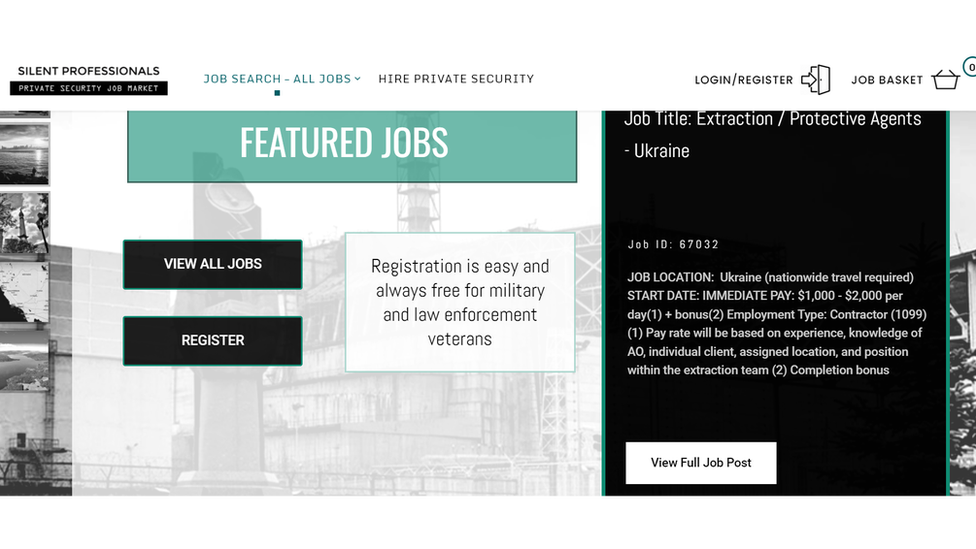 Screenshot of job ad