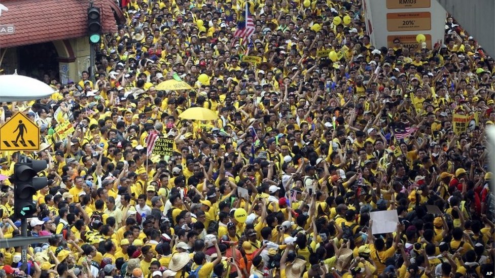 Протестующие в Куала-Лумпуре, 29 августа 2015 г.