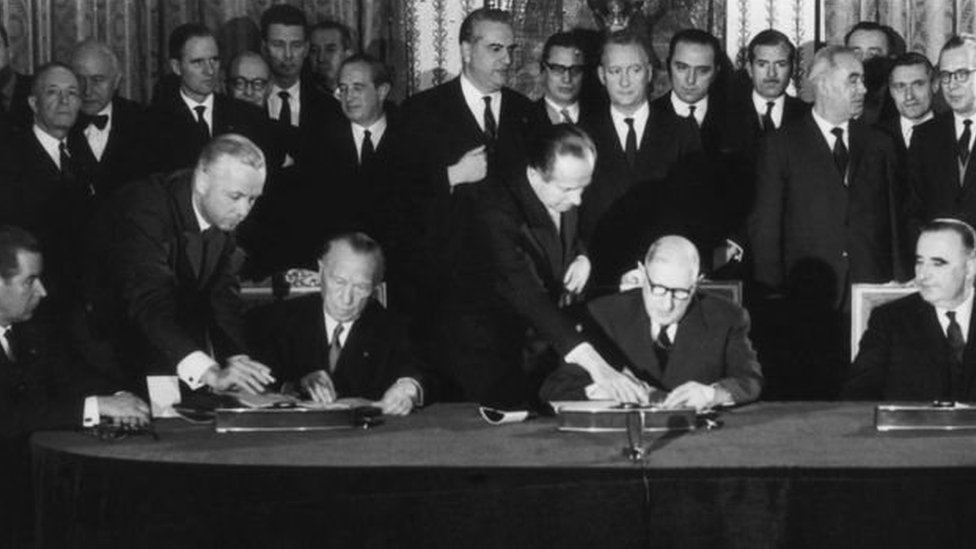 1963 yılında Almanya-Fransa arasındaki antlaşmanın imzası