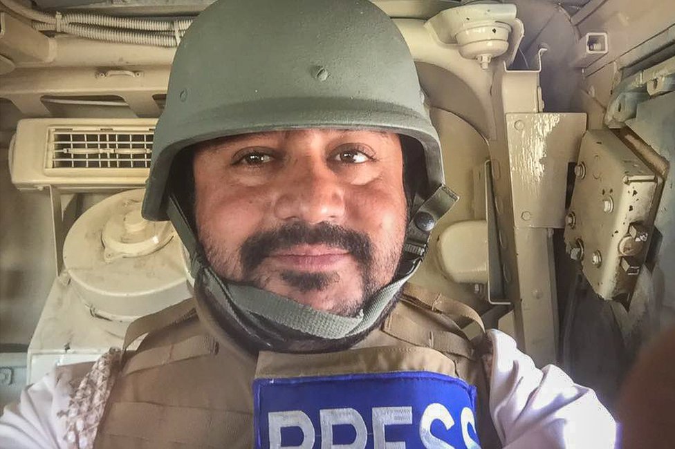 A selfie taken by Aliyas Dayee while travelling with Afghan security forces