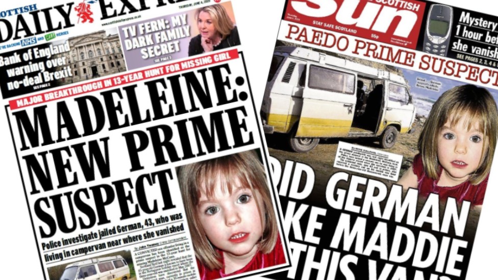 Scotland S Papers New Prime Suspect In Search For Madeleine Mccann c News