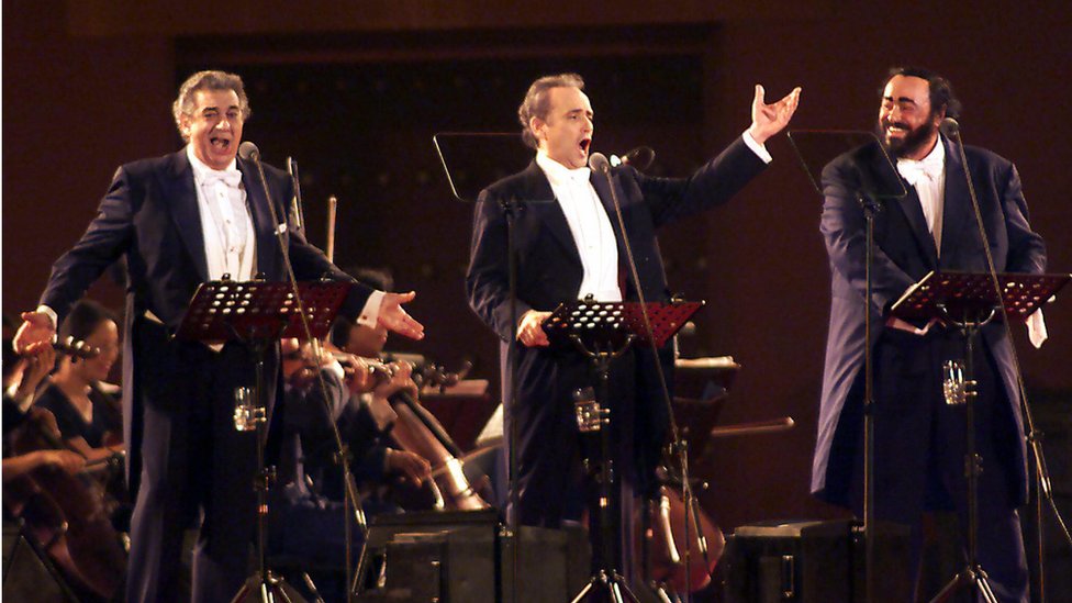 Plácido Domingo, José Carreras y Luciano Pavarotti.