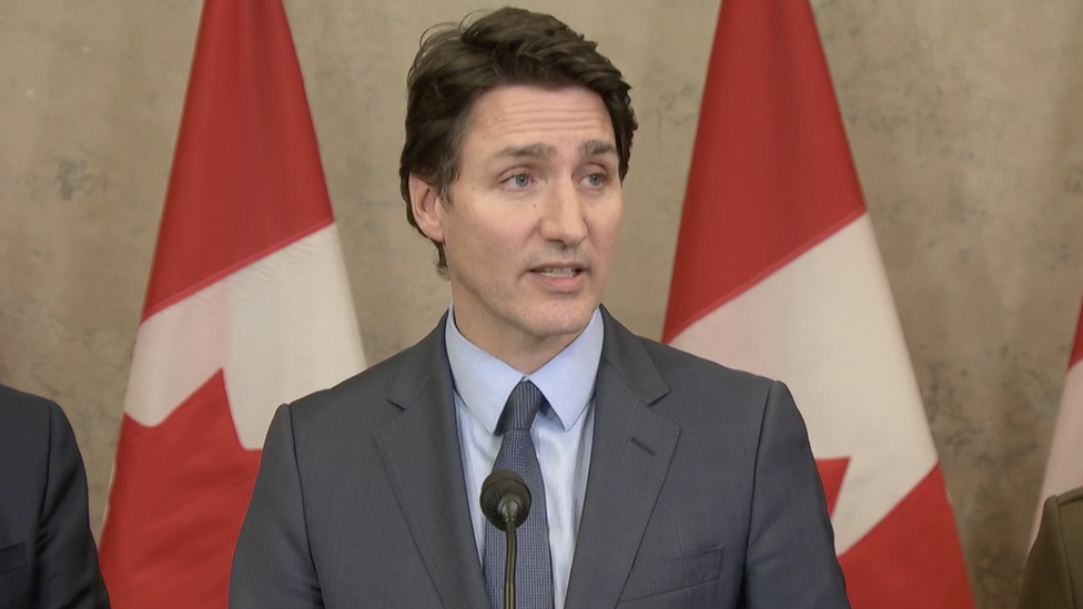 Prime Minister Justin Trudeau speaks at a news conference