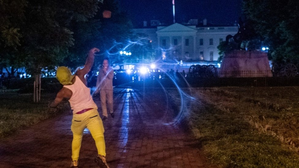 Protests continued outside the White House overnight