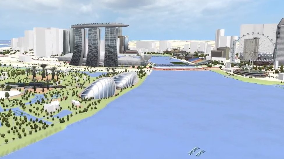 Vista virtual de Singapur