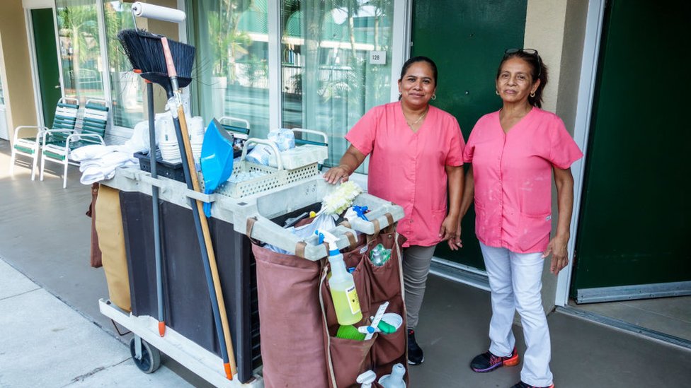 Empleadas del aseo en un hotel de Florida