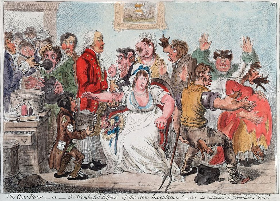 An anti-vaccination cartoon from the early 19th Century.
