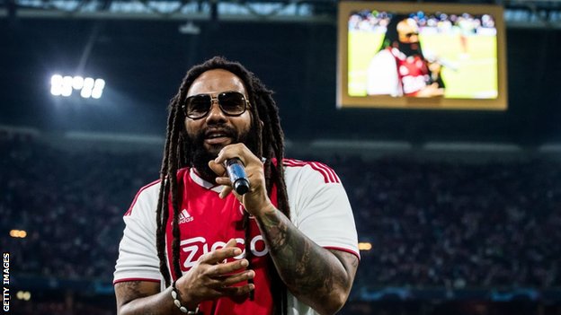 Ky-Mani Marley, son of Bob Marley during the UEFA Champions League group E match between Ajax Amsterdam and AEK FC at the Johan Cruijff Arena on September 19, 2018