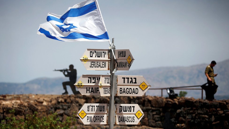 Foto do arquivo mostrando a posição israelense nas colinas ocupadas de Golã (10 de maio de 2018)