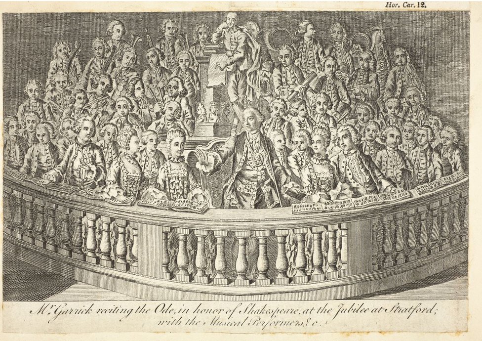 Гаррик произносит оду на своем юбилее 1769 года
