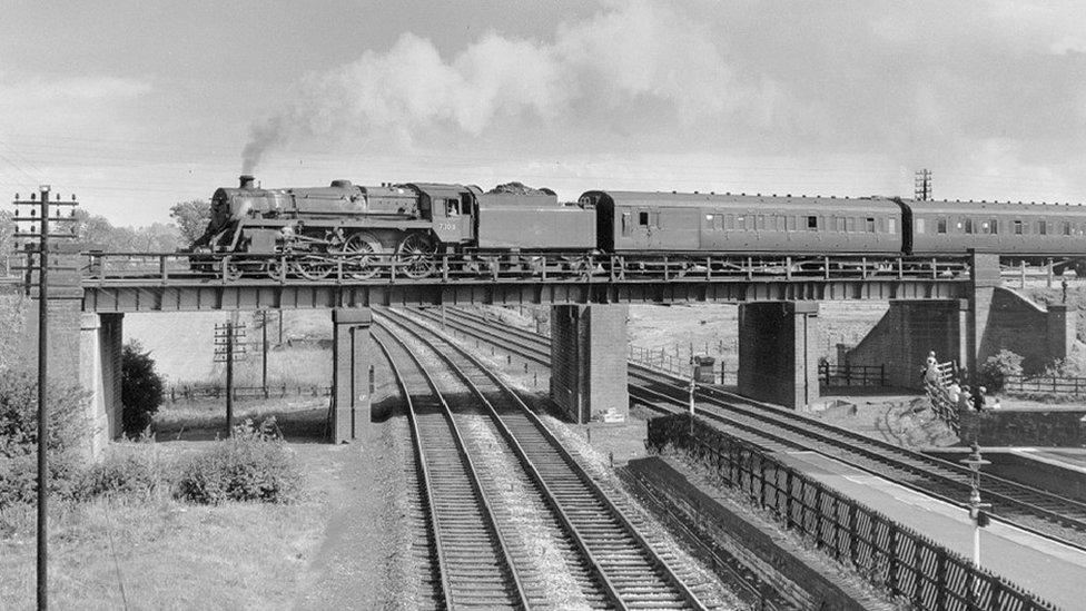 Старая магистраль Мидленда с локомотивом в конце 1950-х годов