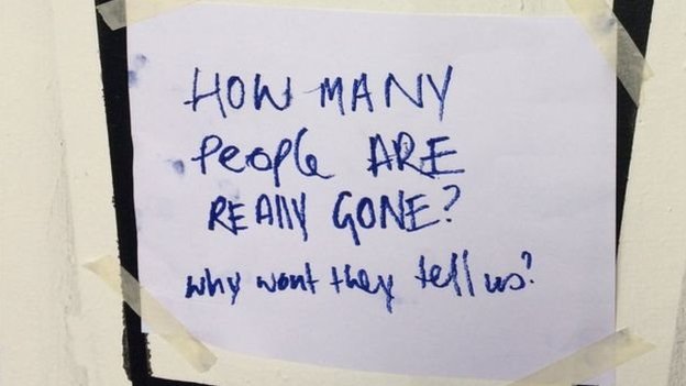 La falta de información inicial sobre las víctimas fue muy frustrante para los sobrevivientes y familiares. Mensaje