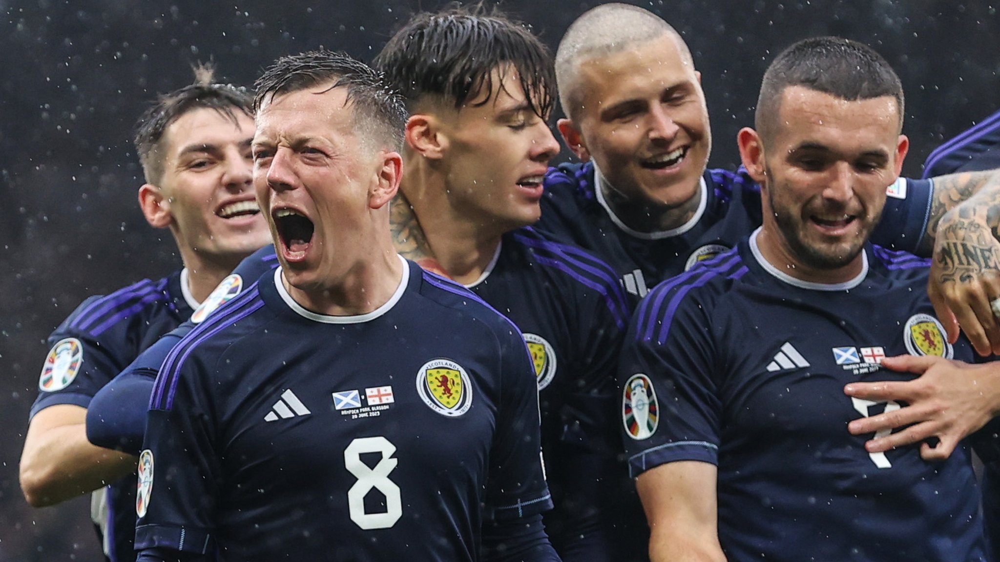 Scotland 2-0 Georgia: 90-minute rain delay can't stop Scots inching closer to Euro 2024