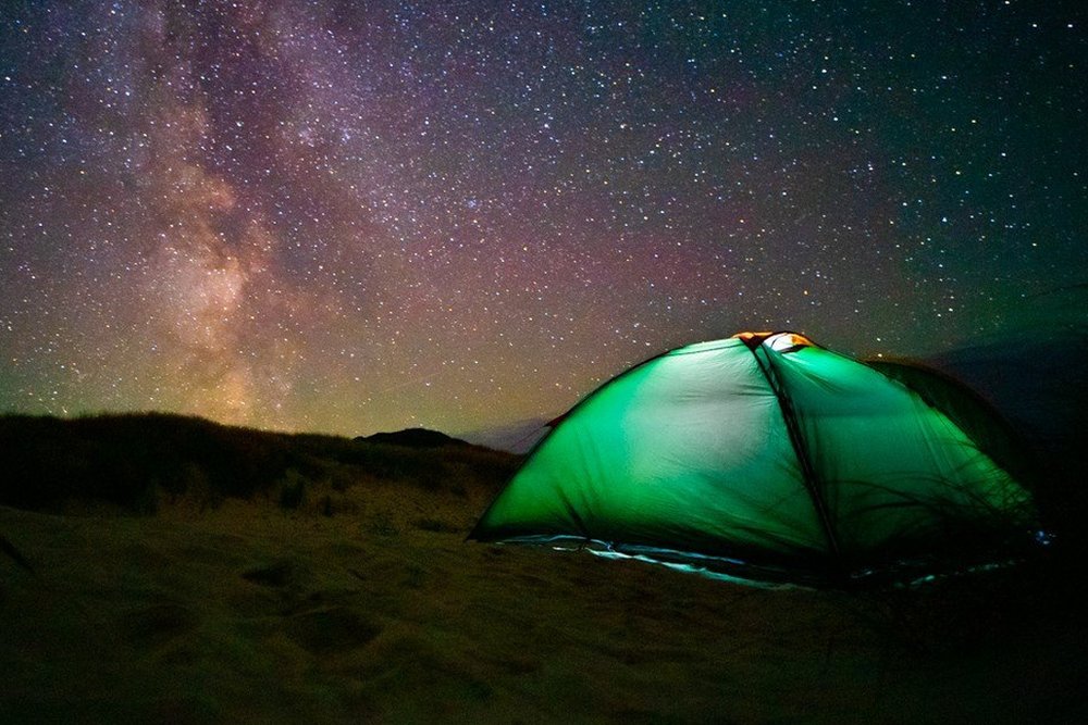 Camping at night