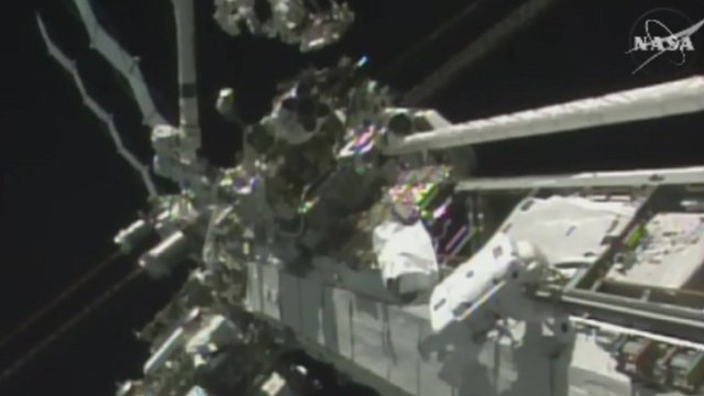 Tim Peake taking a spacewalk