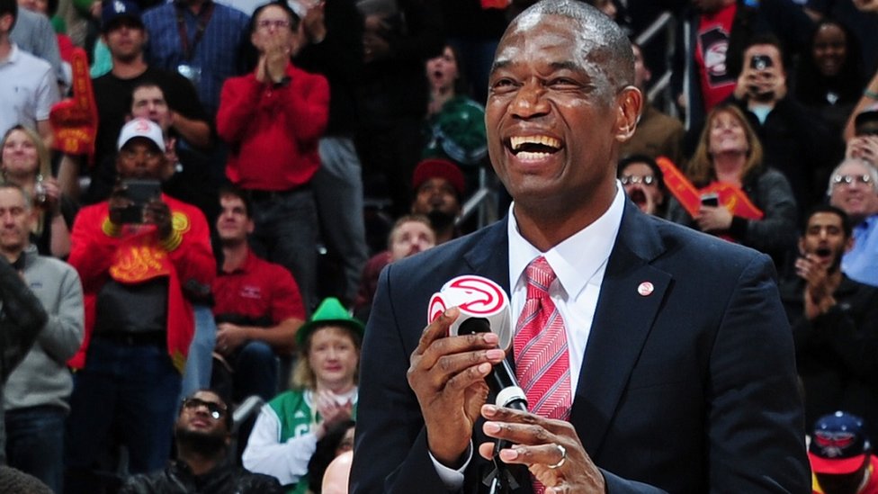 Dikembe Mutombo: Atlanta Hawks retire number 55 shirt ...