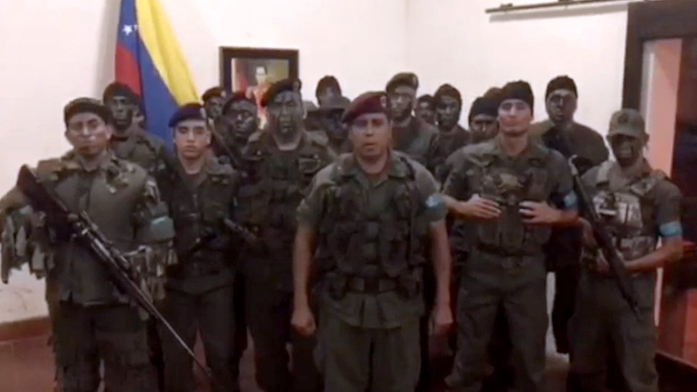 Caguaripano apareció en un video el domingo anunciando una "acción civil y militar" contra Maduro. Caguaripano apareció en un video el domingo anunciando una "acción civil y militar" contra Maduro.