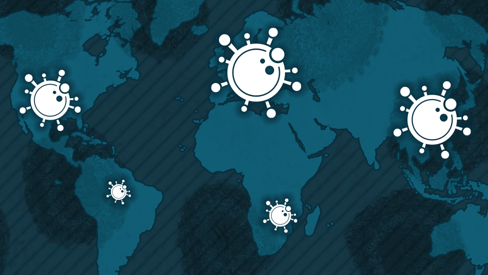 mapa sveta korona virus