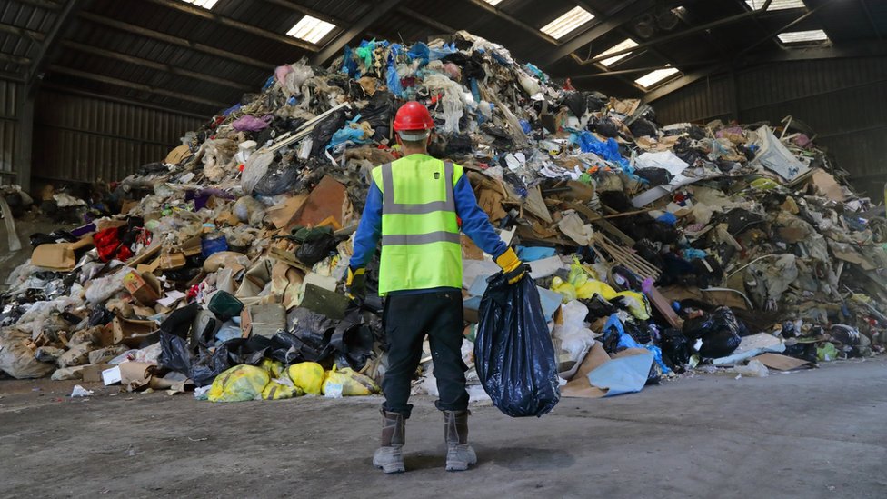 Plastik atıkların oluşturduğu yığın