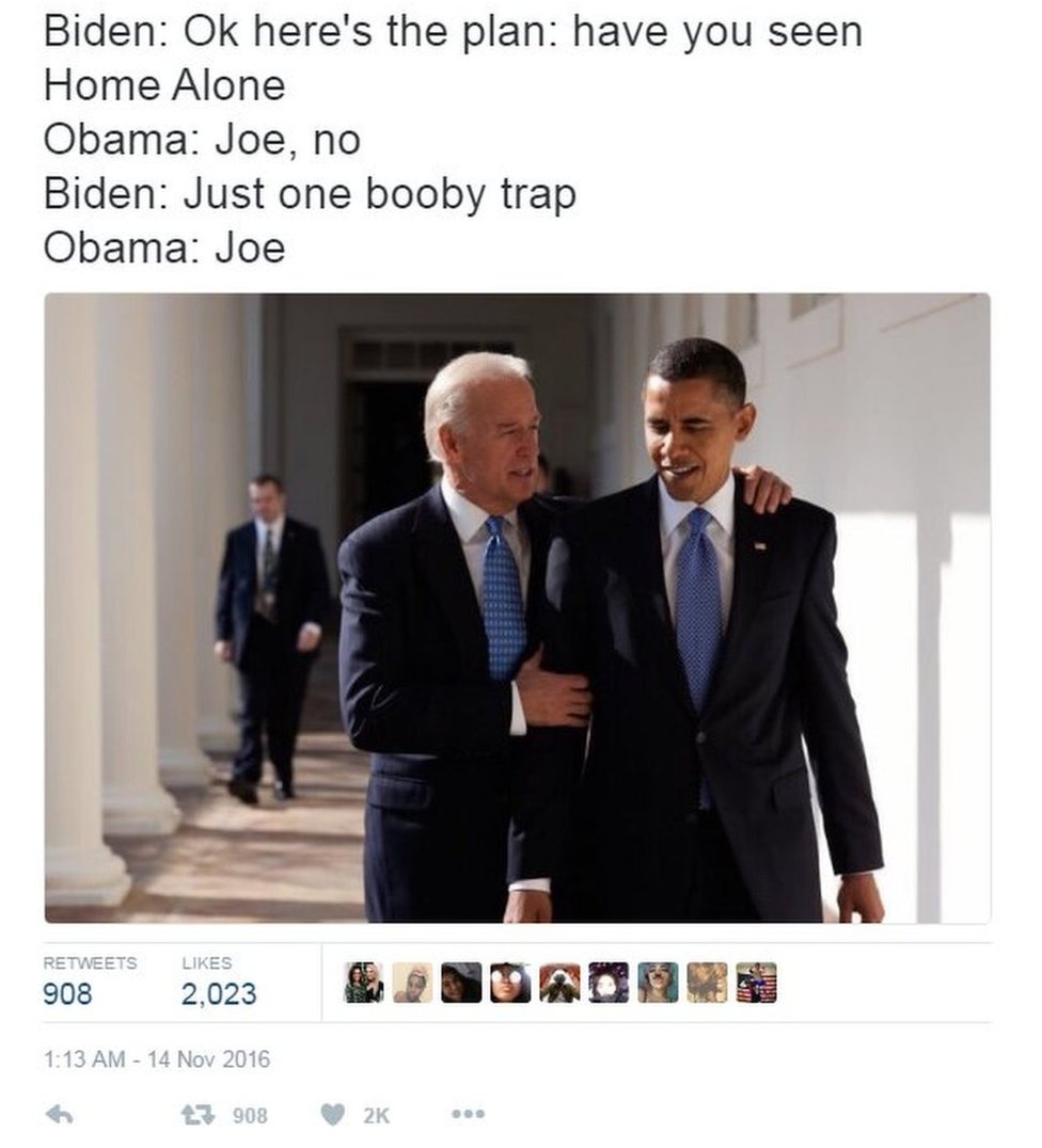 Biden And Obama Memes Jokes On Trump Imagined Bbc News