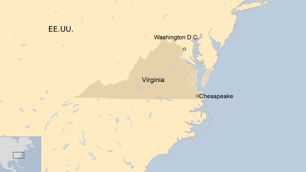 Mapa de Chesapeake, Virginia