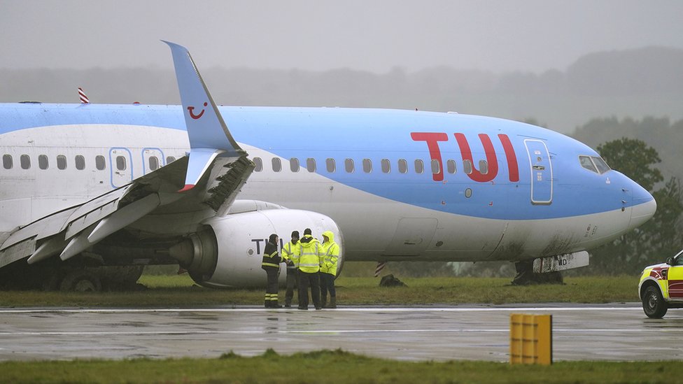 Leeds Bradford Airport closed after plane skids off runway in