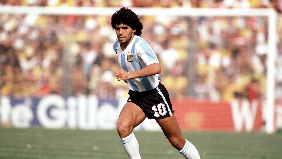 Maradona durante el Mundial de 1982.