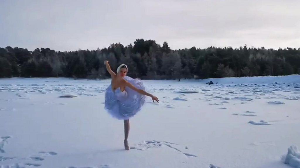 The ballerina dancing on ice for a real ‘swan lake’