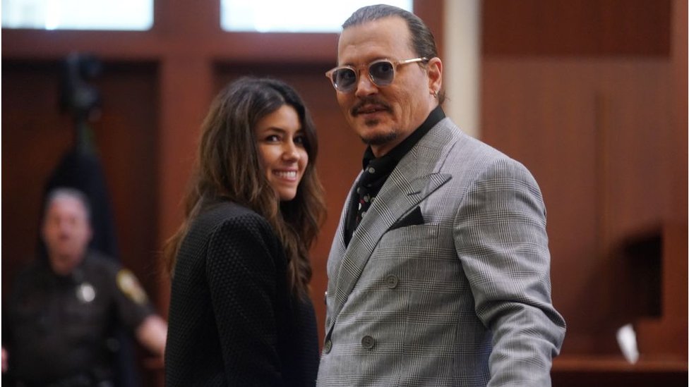 Johnny Depp and his lawyer Camille Vasquez.
