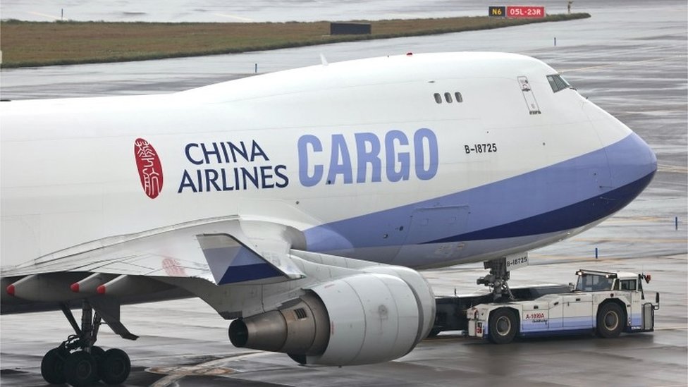 FILE PHOTO: A China Airlines Cargo plane taxis at the Taiwan Taoyuan International Airport in Taoyuan, Taiwan, January 7, 2021.