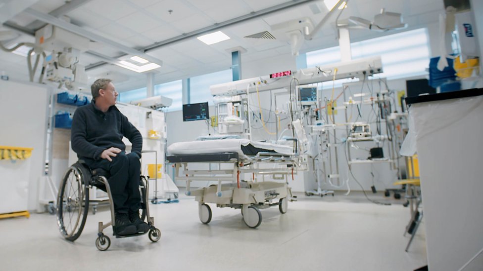 Frank Gardner returns to the intensive care unit where he was treated