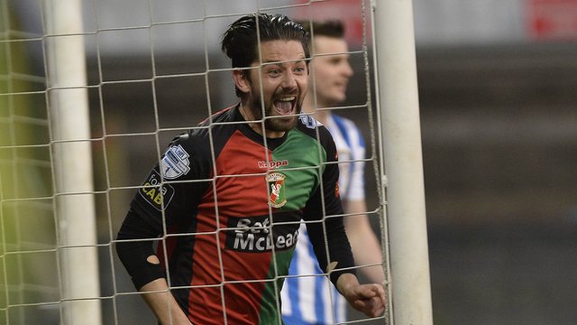 Glentoran striker Curtis Allen