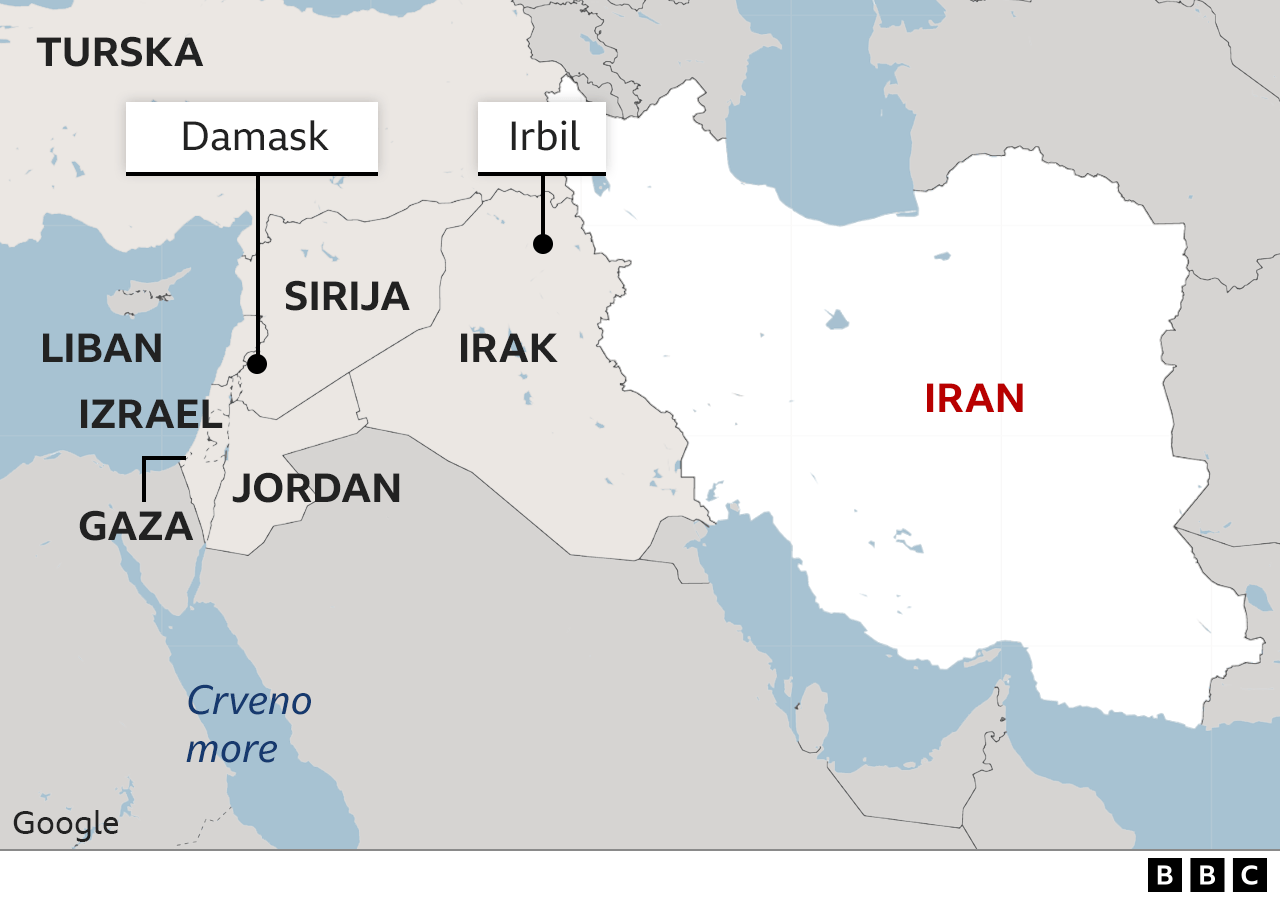 Bliski istok, regionalna mapa