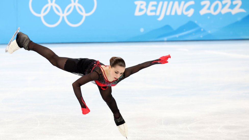 Kamila Valieva en la final de patinaje