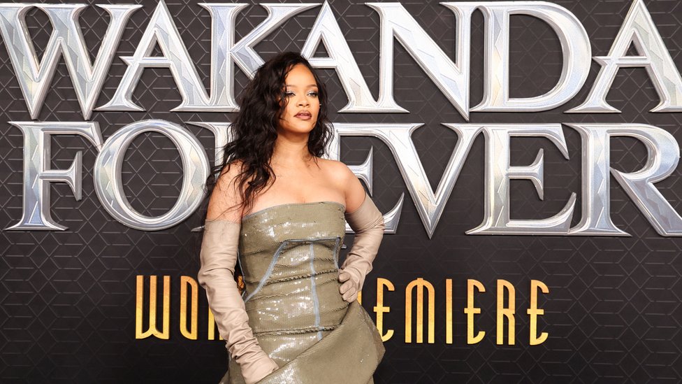 Rihanna at the premiere of Black Panther: Wakanda Forever