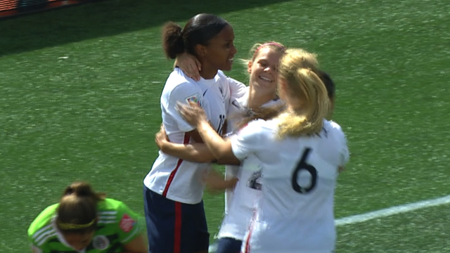 Marie Laure Delie scores for France after just 35 seconds