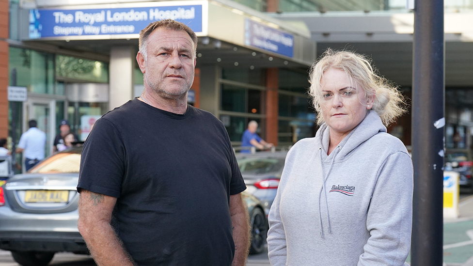 Archie’s mother and father, Paul Battersbee, outside the Royal London Hospital