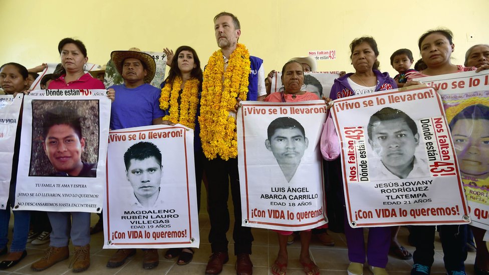 Protesta por los normalistas de Ayotzinapa