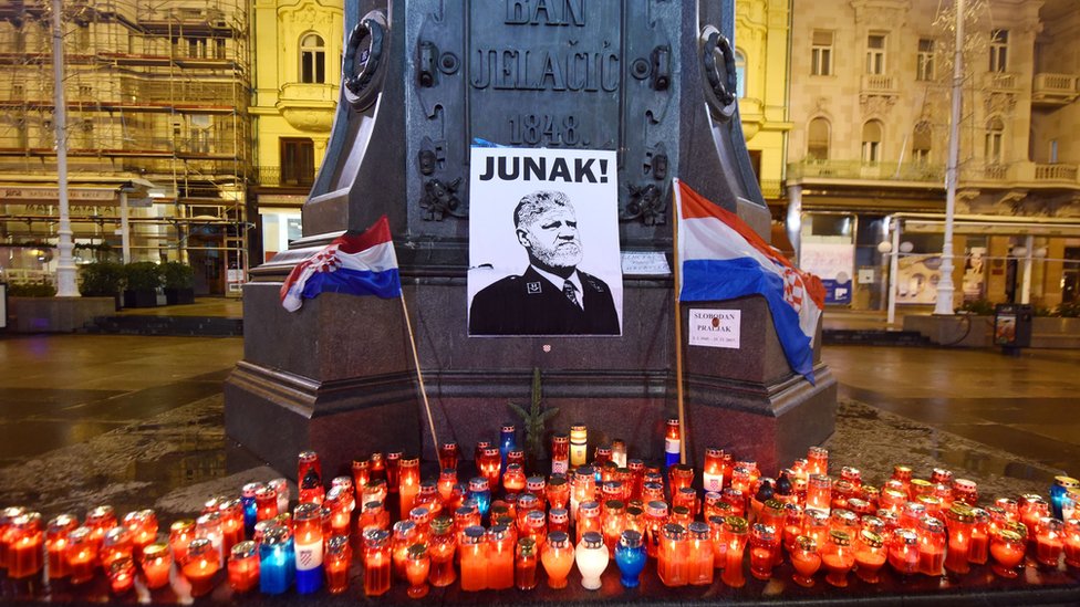 Zagreb fue escenario de tributos a Praljak. vigilia