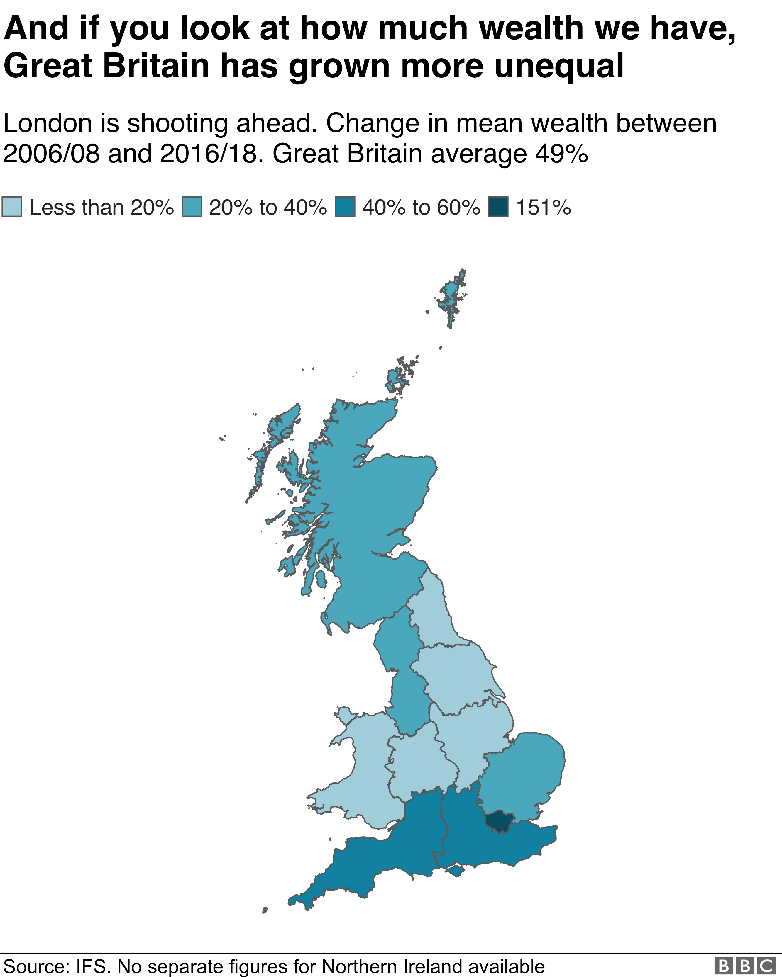 Карта изменения благосостояния в Великобритании