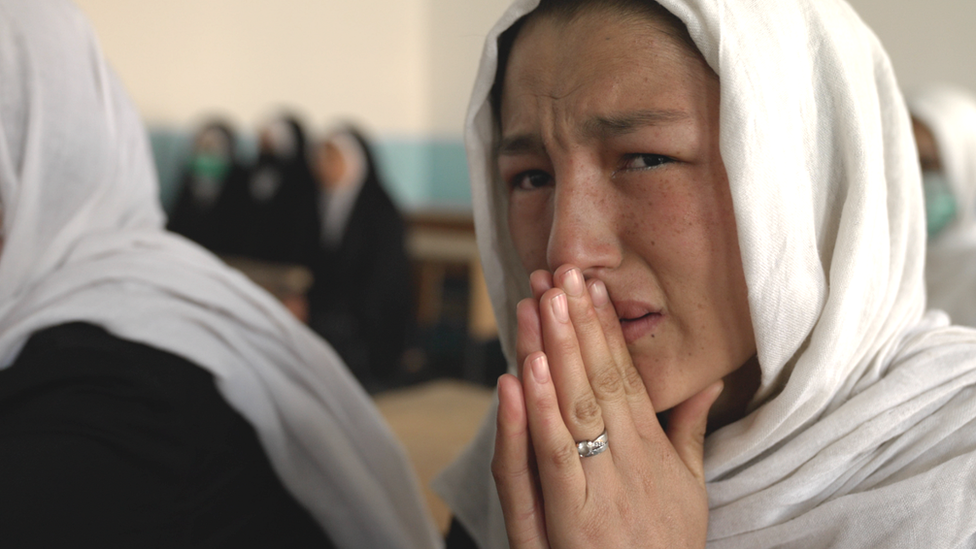 Sakina en la escuela Sayed ul Shuhada el 23 de marzo de 2022.