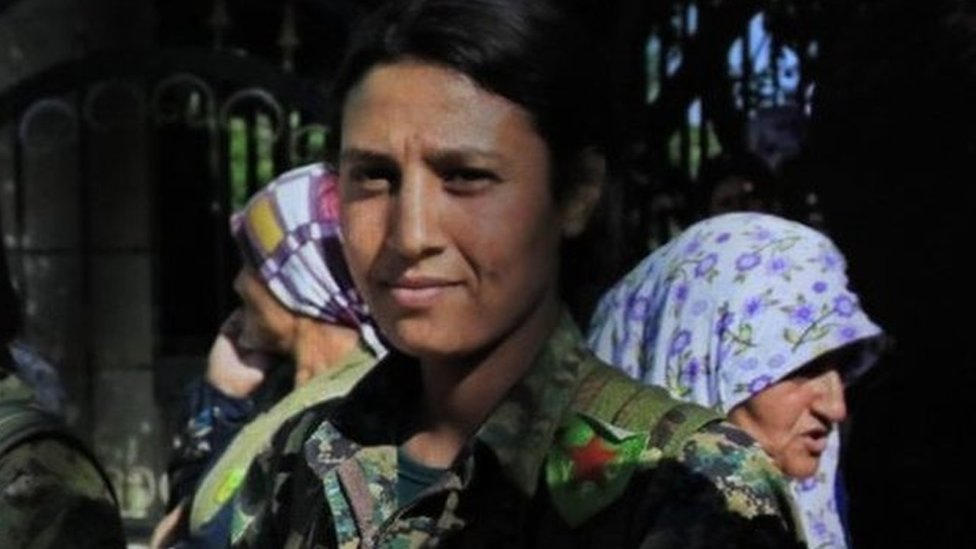 Syria War Outcry Over Dead Female Kurdish Fighter Bbc News