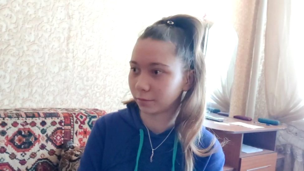 A screen grab from a video released by local activists showing 12-year-old Masha, who was last seen in public on 1 March